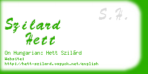 szilard hett business card